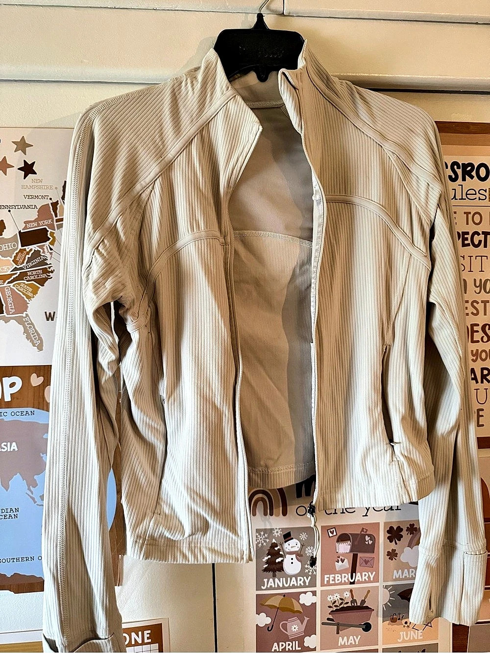 lululemon Define Cropped Jacket *Ribbed Nulu Striped Size 8